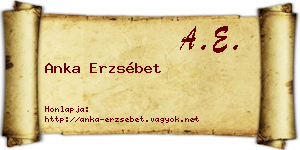 Anka Erzsébet névjegykártya